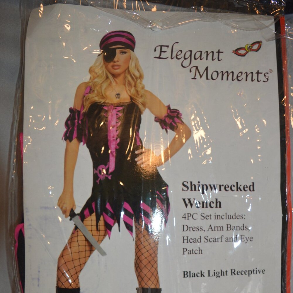 Gasparilla sexy women pirate costume pink and black sz sm